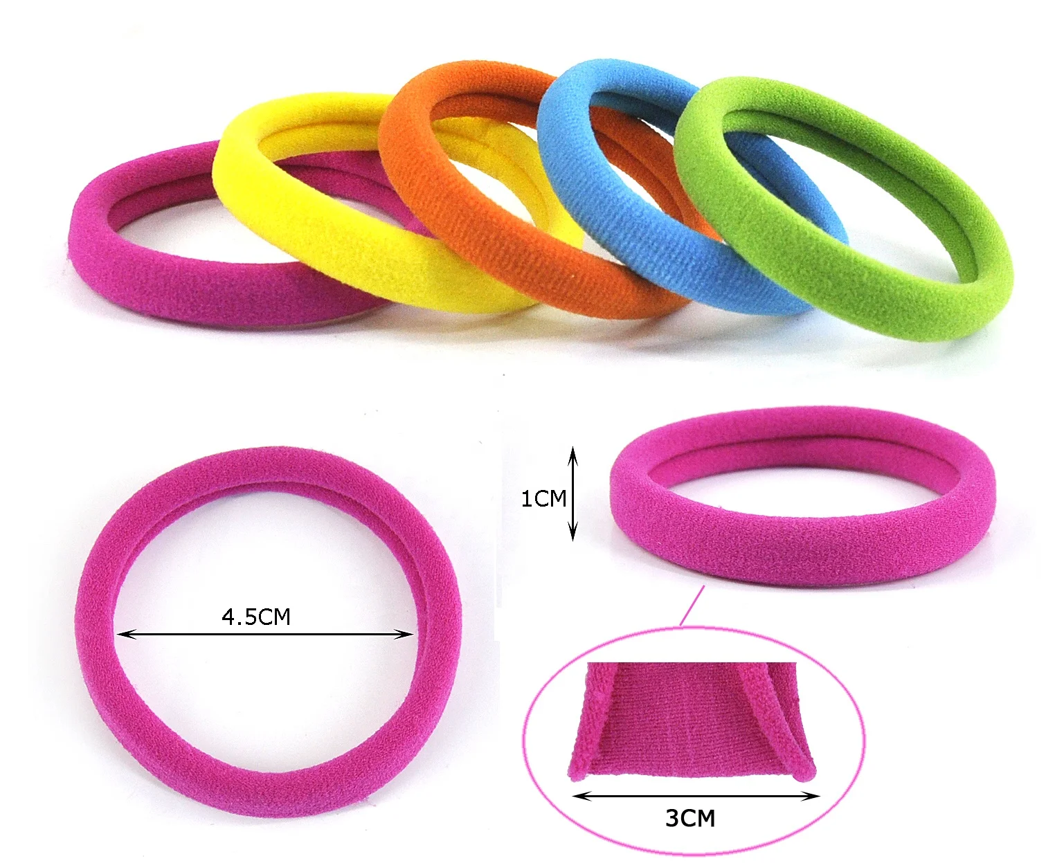 Anti Breakage Colorful Elastic Hair Ties Nylon Towel Hair Scrunchies