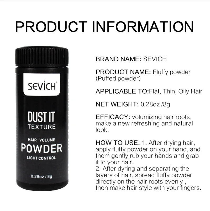 Sevich Best Volumizing Hair Powder Texture Powder And Hair Dust For Volume  And Light Control - Buy Best Volumizing Hair Powder,Texture Powder,Hair  Dust For Volume Product on 