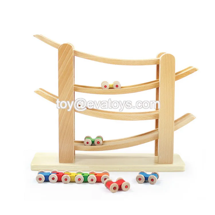 wooden marble race track