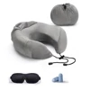Factory Printed Foldable Contour Adult Car Neck Seat Headrest U Shape Cervical Memory Foam Neck Support Travel Pillow With Logo