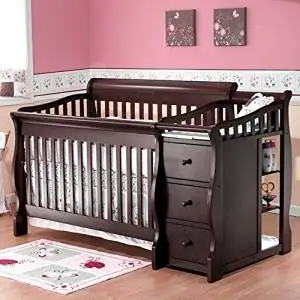 espresso crib and changing table combo