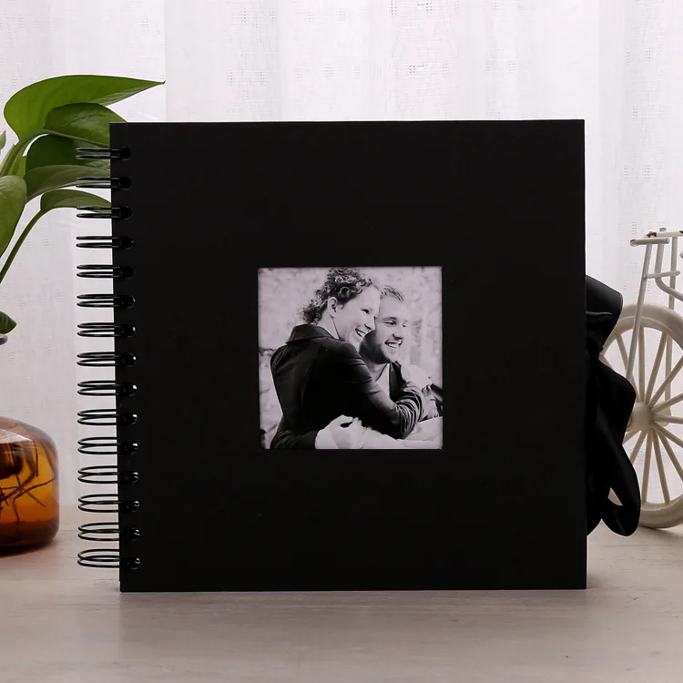 8x8in Photo Albums 40 Sheets Handmade Scrapbook Black Photo Album Diy ...