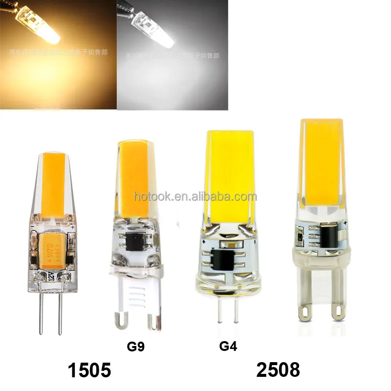 100W Halogen Bulbs Equivalent Mini G4 G9 Silicone Crystal COB LED Corn Light