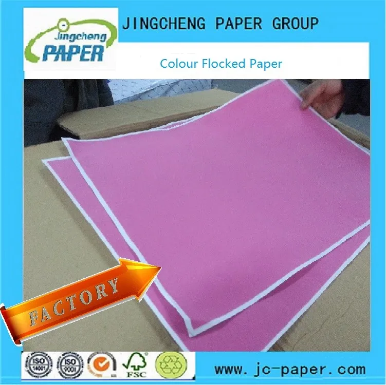 Colour Velvet Flocked Coated Wrapping Paper Buy Velvet Flocked Paper