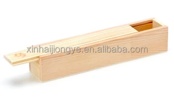 Su misura in legno grezzo portapenne con coperchio scorrevole buy ... Matite legno grezzo