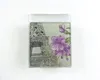 4 Pieces Tempered Glass Cup Coasters Set with Eiffel Tower
