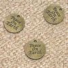 message Charm Antique bronze tone Peace on earth message charm pendant 20mm