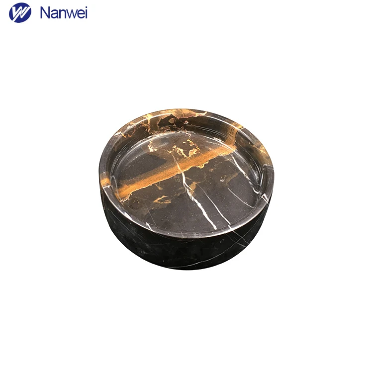 Wood Grain And Polished Marble Candle Holder With Depression Buy High