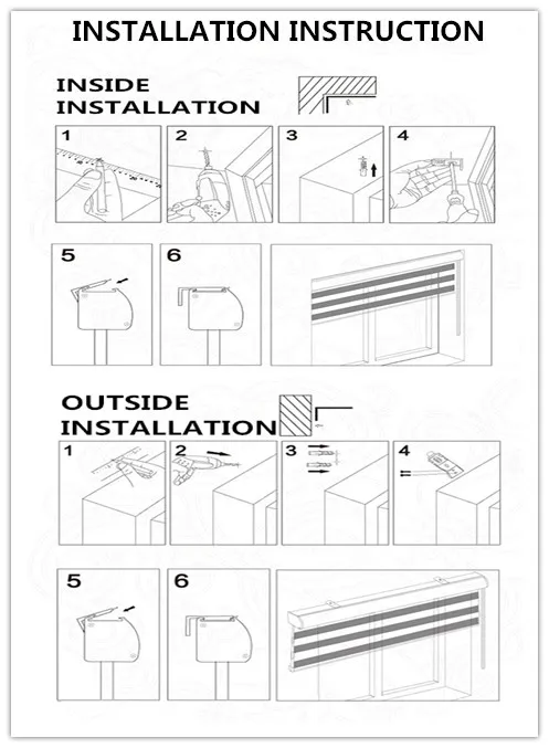 Semi blackout / 100% blackout roller blind automatic /manual zebra shades for windows