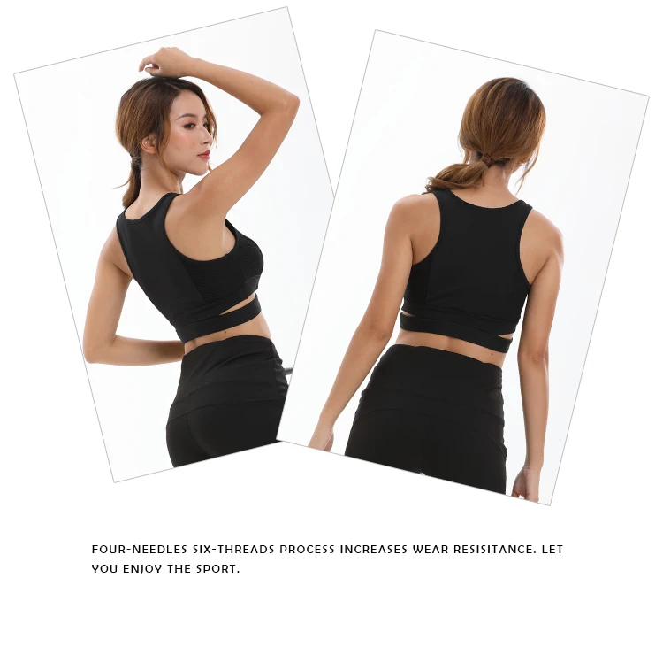 New High Elastic Striped Yoga Clothing Quick Dry Breathable Sports Bra