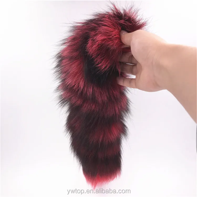 Red And Black Sexy Toys Metal Fake Fur Fox Dog