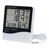Digital Thermometer Hygrometer Electronic LCD Temperature Humidity Meter Weather Station Indoor Outdoor Clock HTC-2