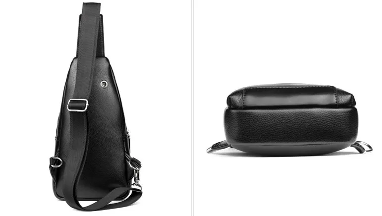 Sac /à Poitrine Homme Casual Mode PU Cuir R/étro Sacoche /à Bandouli/ère daffaire Voyage Randonn/ée Sport Sacs bandouli/ère Marron-1