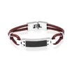 IJB5030 Personalized Women Men Keepsake Urn Bracelet ,Stainless Steel Locket Charm&Black Leather Cremation Bracelet For Ashes