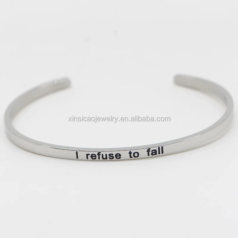 
Custom Top Quality Stainless Steel Custom Engrave Bangle Hand Stamped Cuff Bracelet Wholesale 