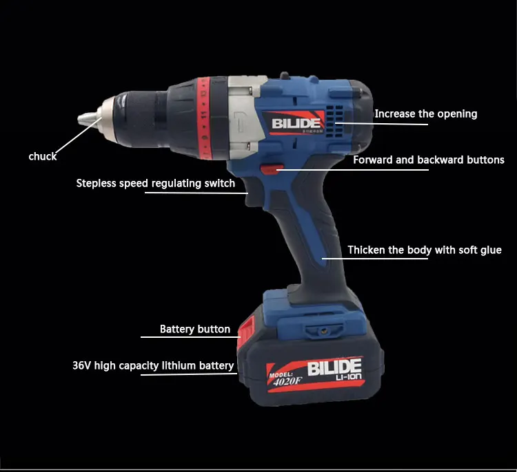 Best selling 13mm hammer mosta Driver screwdriver 20v cordless impact drill