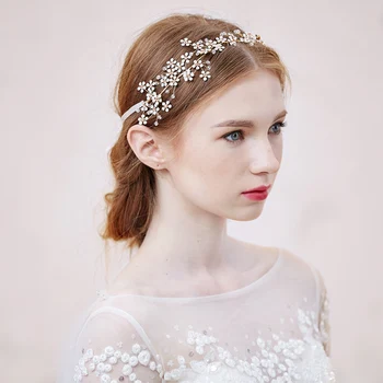 Gorgeous Floral Headband Women Rhinestone Jewelry Hairband Soft