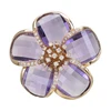 flower design gemstone jewelry sterling silver brooch