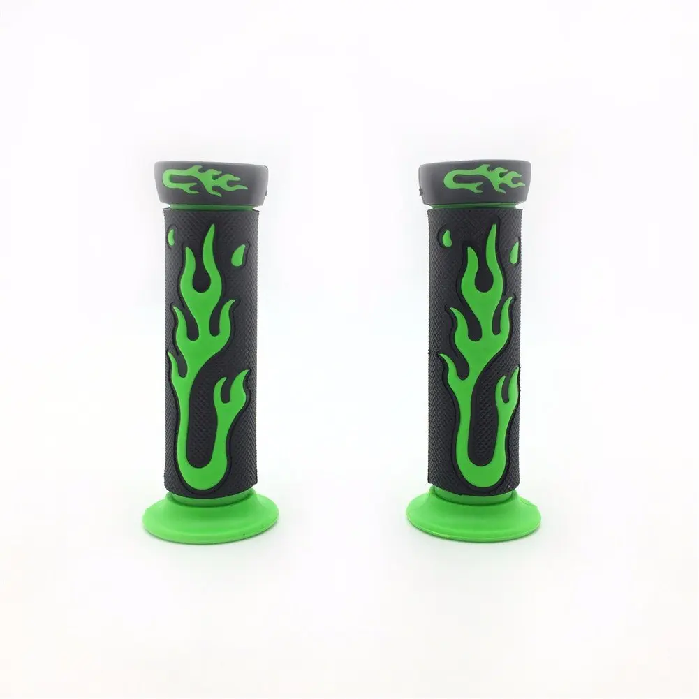 7/8" 22mm Flame Gel Handlebar Grips GREEN For Yamaha Honda Kawasaki Suzuki ATV KTV Scooter