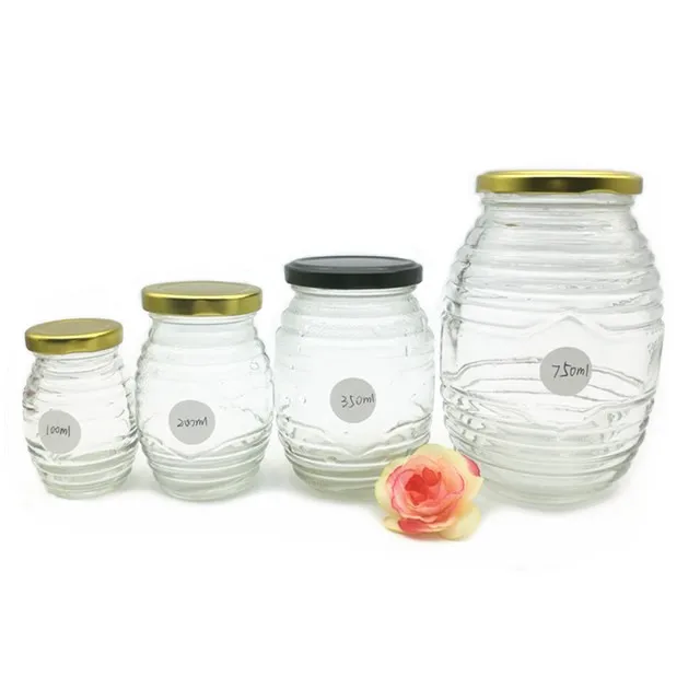 China Supplier Wholesale 500g 1kg Shape Glass Honey Jars