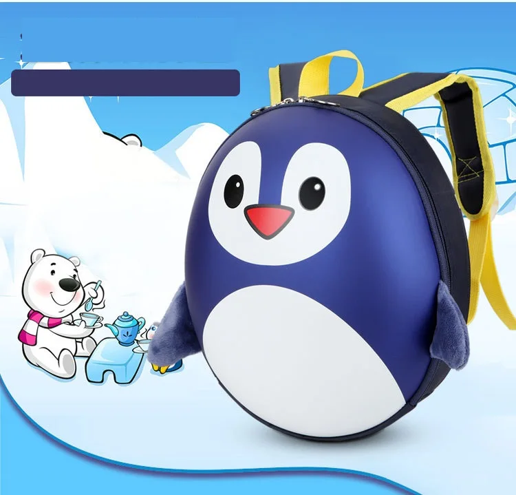 3D cartoon penguin backpack kids cartoon backpack nylon+EVA backpack bag for children