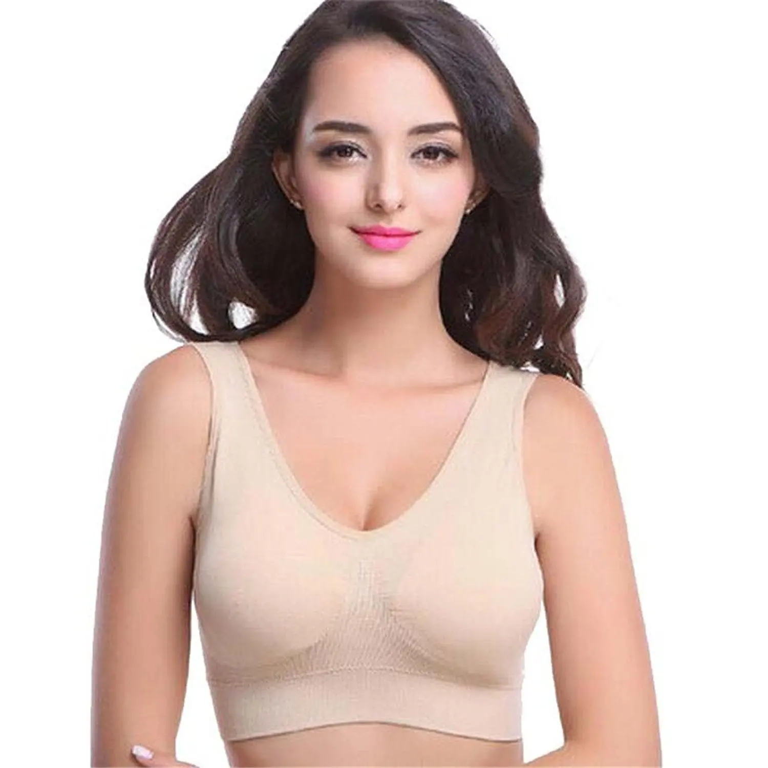 Allonly Women Sports Bra Vest No rims Yoga Seamless Underwear Adjustment