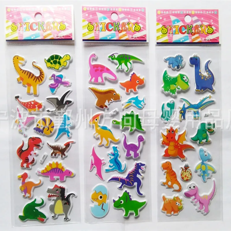 3pcs Set 3D New Cartoon Jurassic Dinosaurs Sticker For Notebook Message Funny Creative Toy Children s