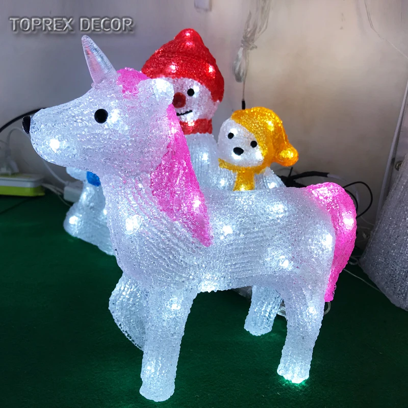 Cute Unicorn Christmas Lights Home Decor Table Decorations Acrylic