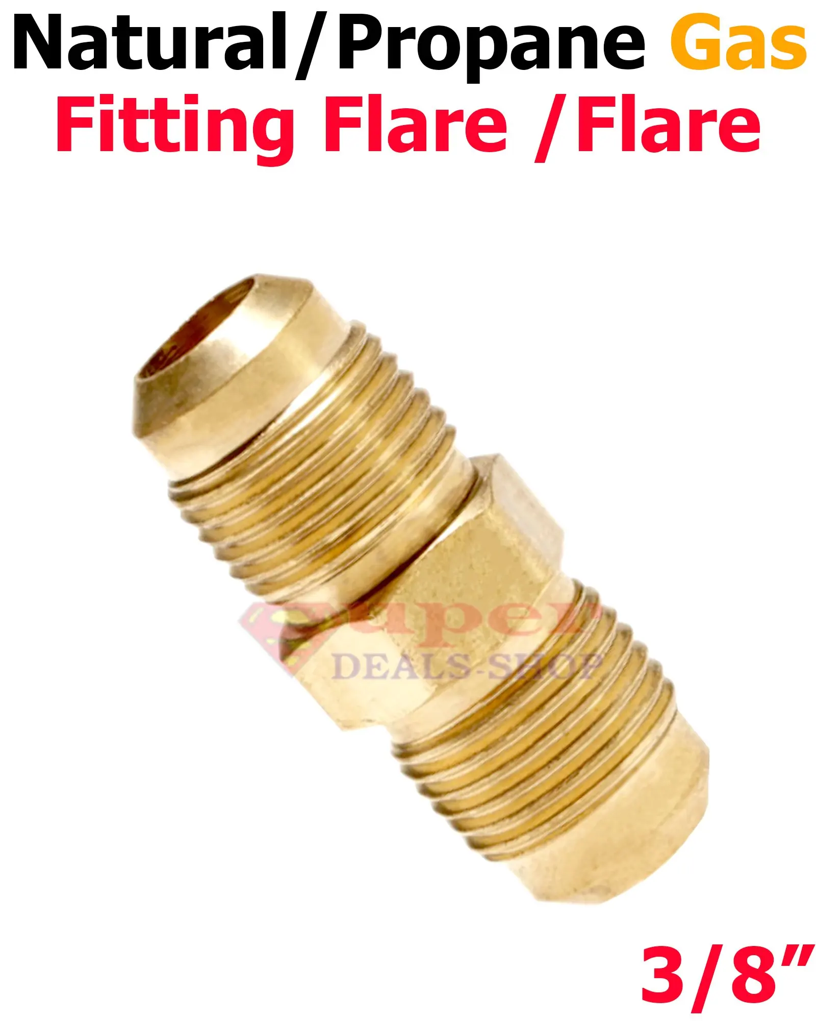 F New LASCO 17-5833 3/8-Inch Female Flare by 1/2-Inch Male Flare Brass Adapter