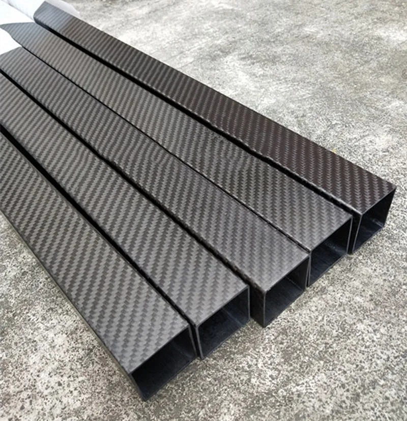 3k Full Carbon Fiber Square Tube High Strength Length 500mm Od 10mm