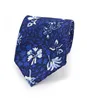 Navy Elephant and Leaf Print Silk Tie