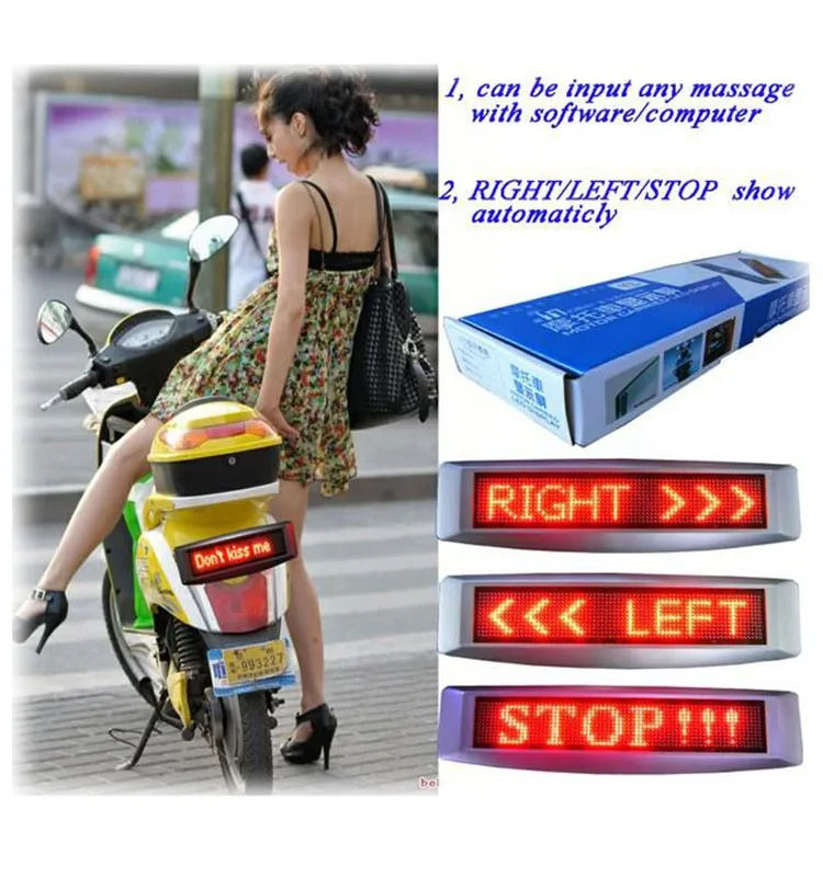 Custom made 12x72R scrolling message 12V motorcycle/battery bluetooth led sign and car led sign support multi-language