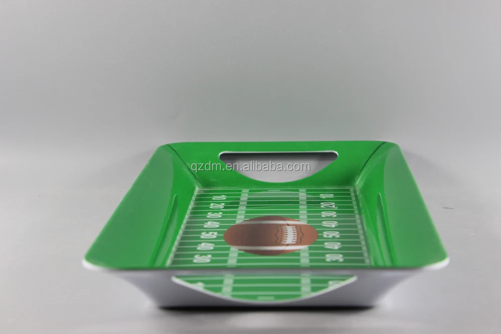 2015 Football Field Melamine Serving Trays With Handles