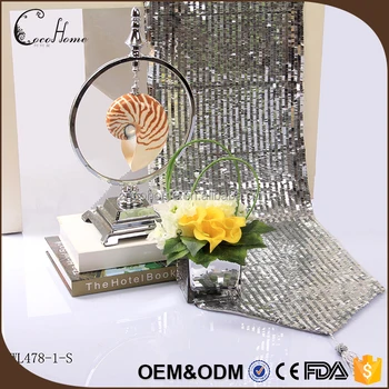 Retail Wholesale Modern Style Luxury Silver Sequin Laser Cut Table Runner For Wedding Buy Laser Cut Table Runner Sequin Table Runner Silver Table