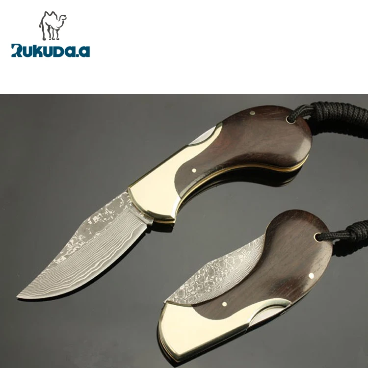 Oem Damascus Hunting Pakistan Knife With Ebony Handle Folding Knives