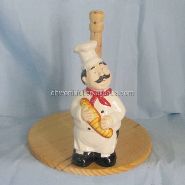 Fat Italian Chef Design Ceramic Utensil Holder For Kitchenceramic Chef