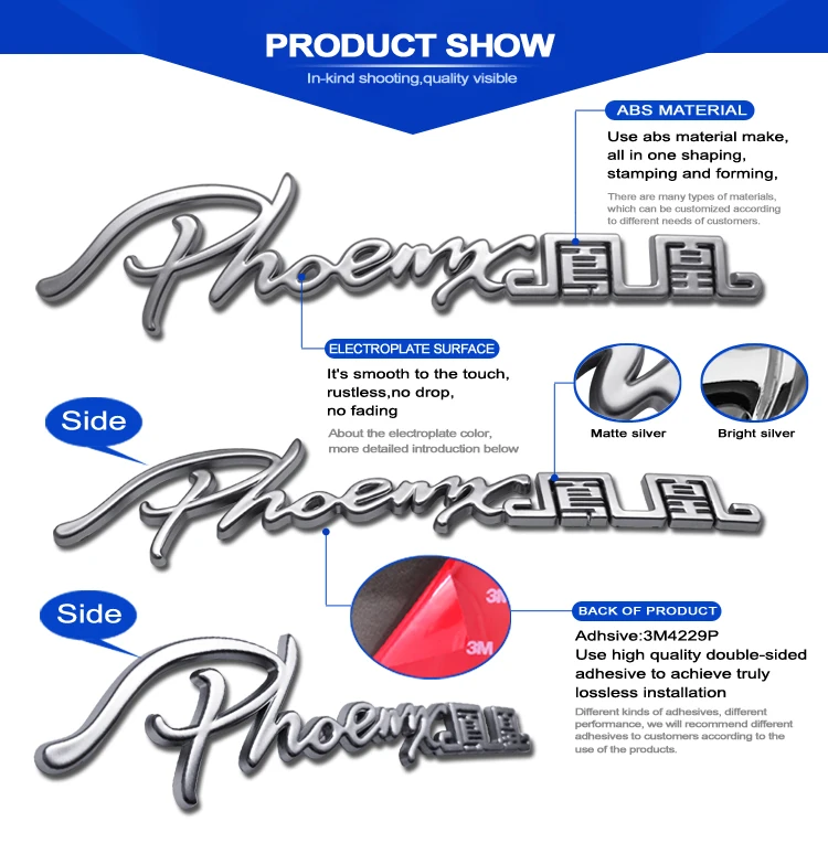 Make Your Own Car Emblem Badge Chrome Plastic Letters 3d Logo Sticker