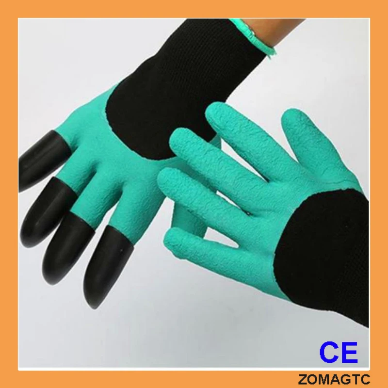 2018 Garden Genie Gloves With Claws Rubber Latex Coated Glove For
