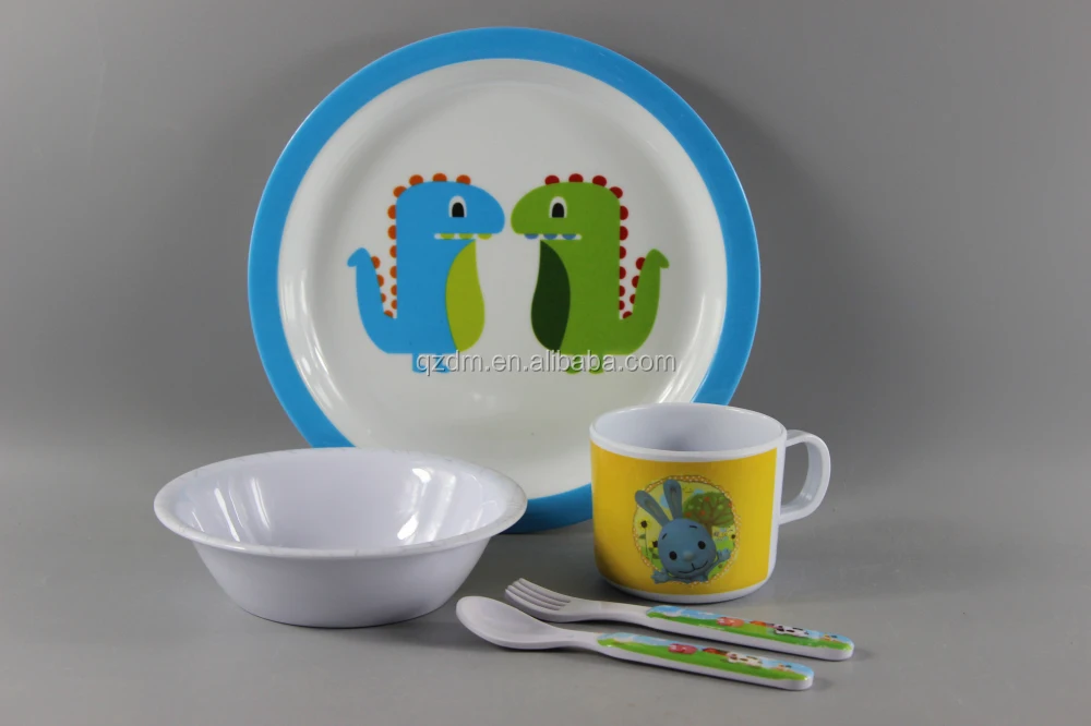 Hot Sale 5 Piece Melamine Dinner Sets For Children