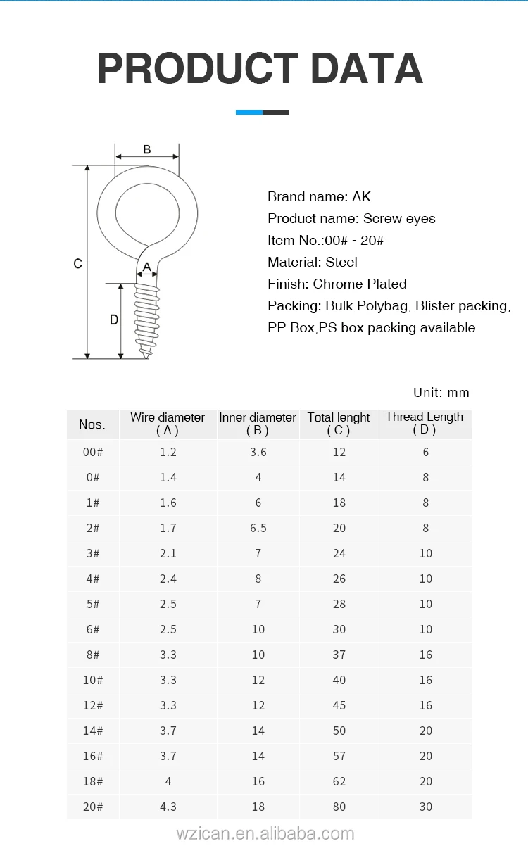Heavy Duty Chrome Plated Screw Eyes Closed Eye Hook Size In 4x80mm With New Pp Box Package Buy