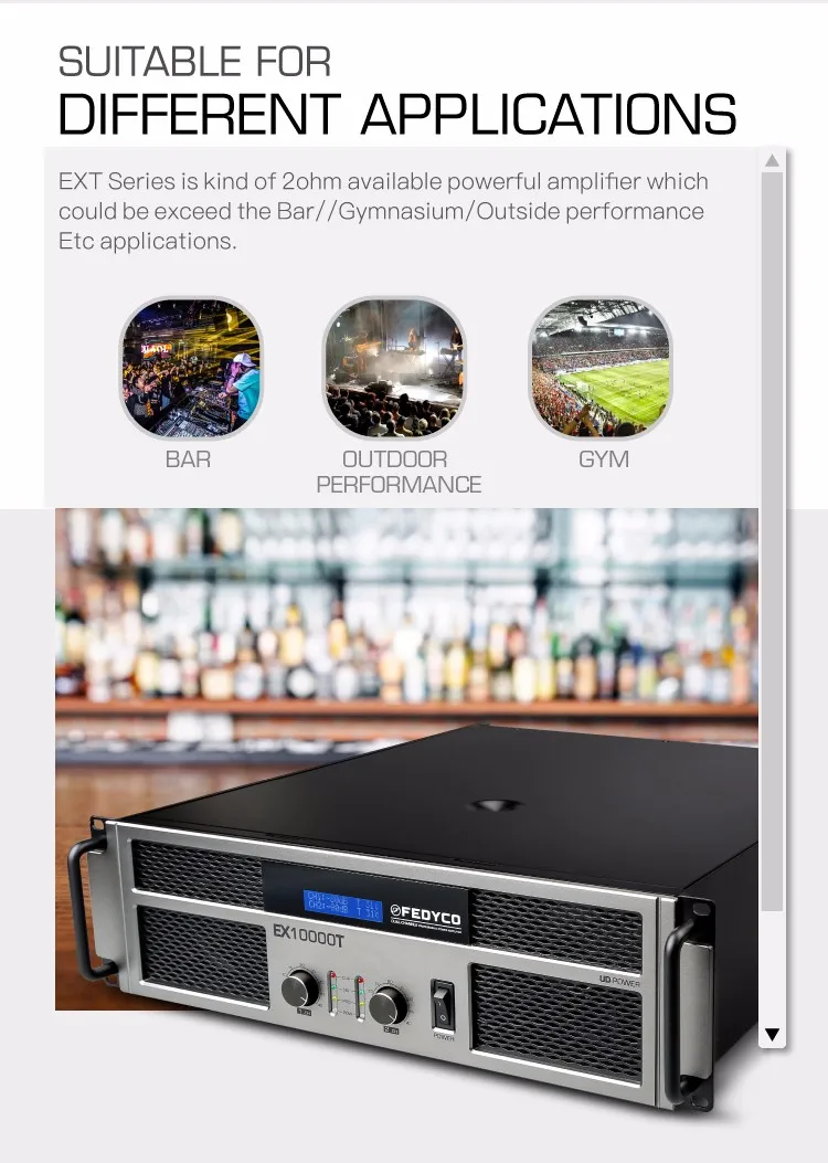 Professional Class D 1u Td Power Amplifier 1200w 8ohm 2channel Digital
