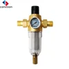tap water filter purifier faucet Brass sediment sand water quick change transparent pre filter with pressure gauge