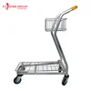 Good promotional hand push metal cart with baskets Supermarket store
