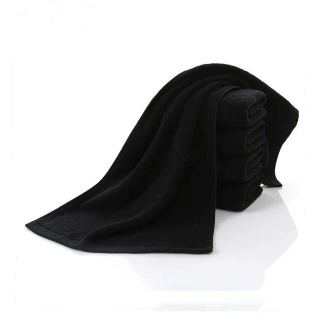 Bleach Proof Salon Towel 16s 40x80cm Black Hair Towel For Beauty Salon ...