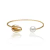 Zooying shell pearl cuff bangle bracelet for woman