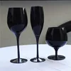 Handmade black colored wine goblet champagne glass brandy glass