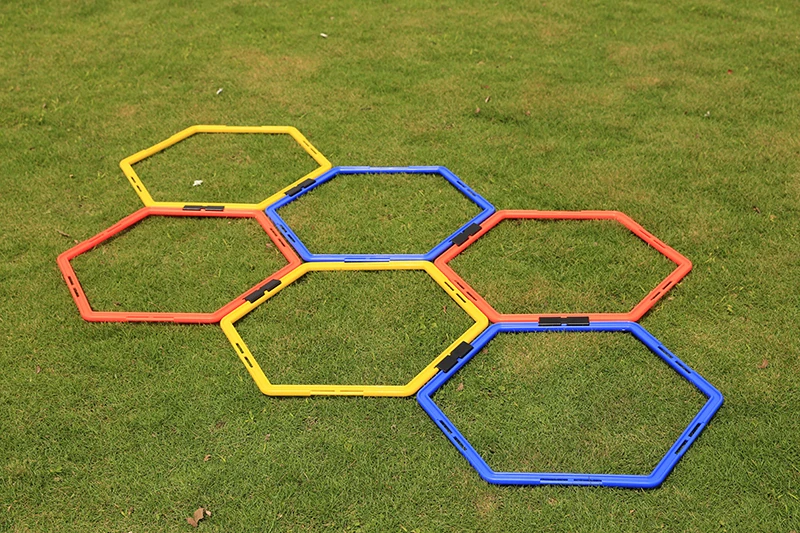 Hexagon multiple assembly agility rings, speed hexagon training rings