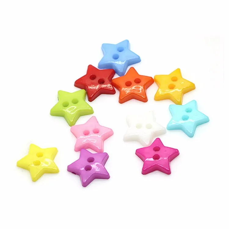 plastic star buttons