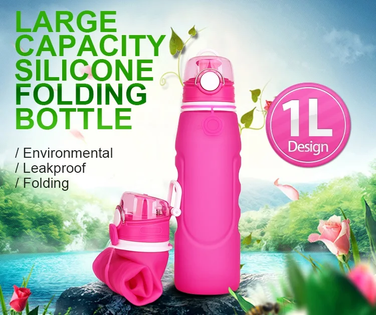 China Supplier Custom Collapsible Bpa Free Silicone Water Bottles 1