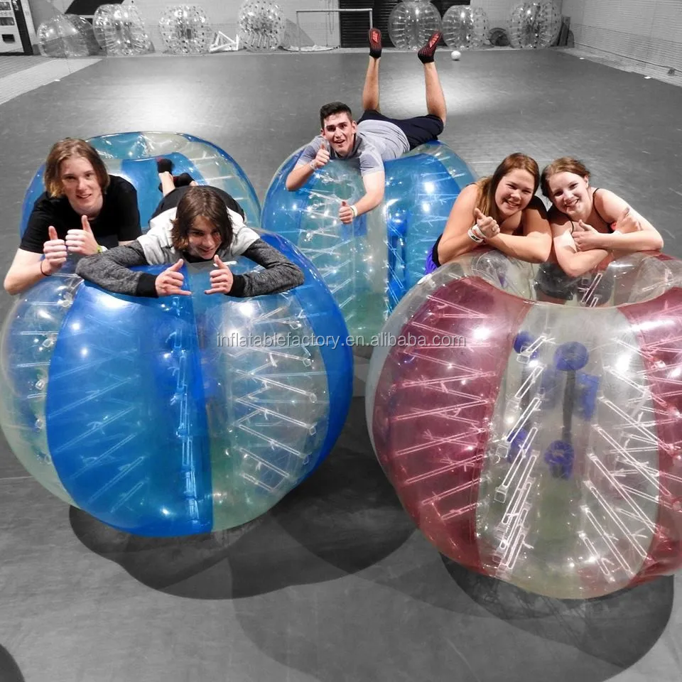Hot Selling Adult TPU / PVC Body Zorb Bumper Ball Suit Inflatable Bubble Football Soccer Ball With Colored Dot